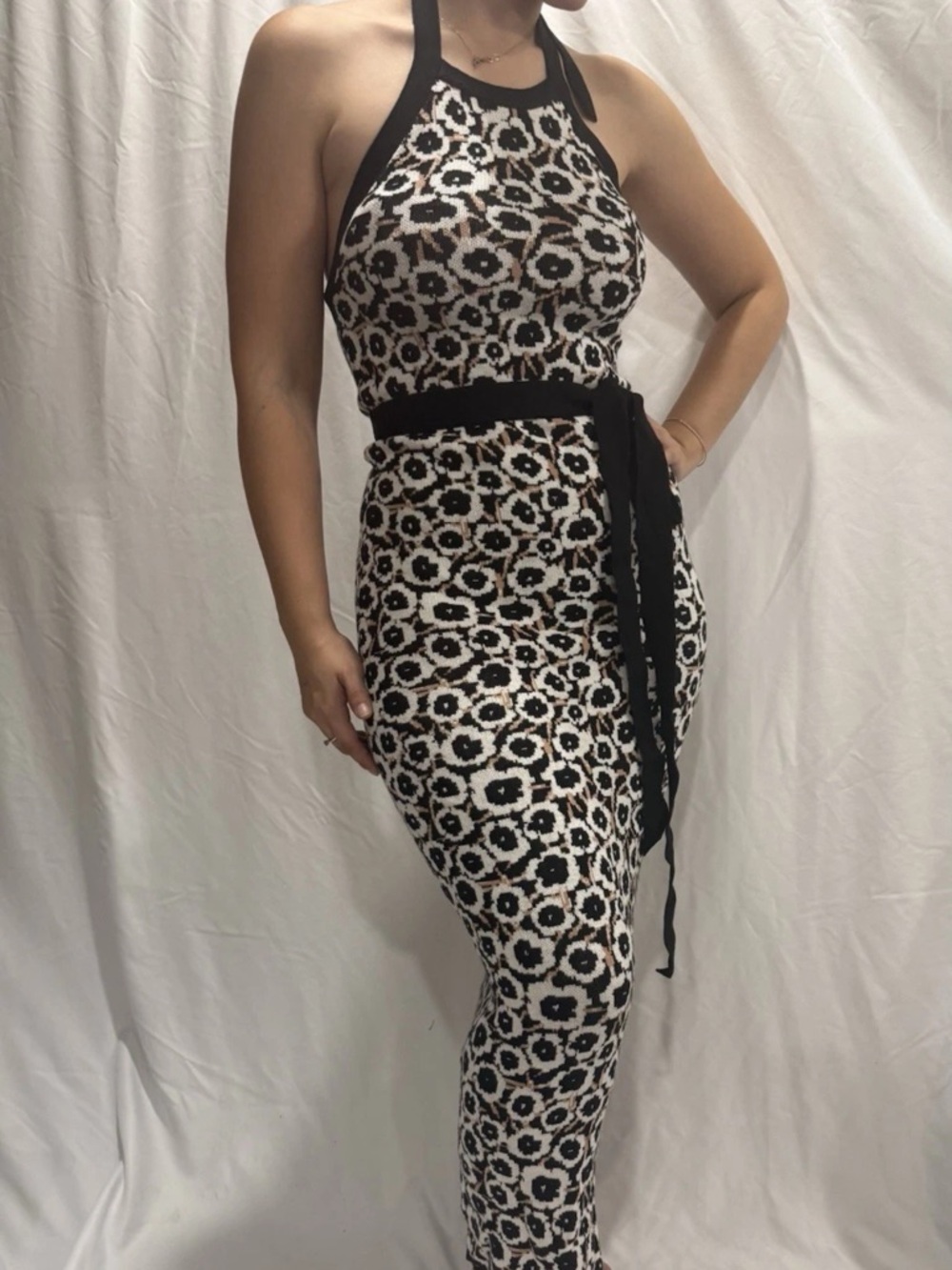 Diane von Furstenberg x Target Floral Knit Halter Maxi Dress Size XXS